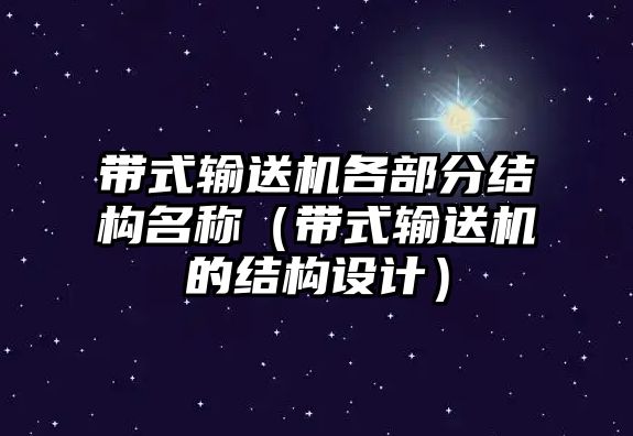 帶式輸送機(jī)各部分結(jié)構(gòu)名稱（帶式輸送機(jī)的結(jié)構(gòu)設(shè)計(jì)）