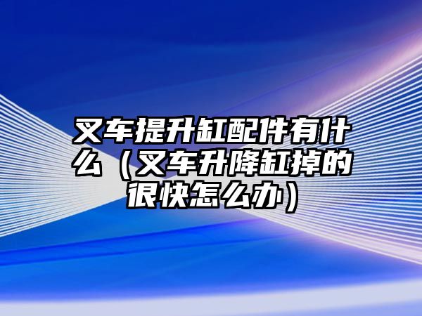 叉車提升缸配件有什么（叉車升降缸掉的很快怎么辦）