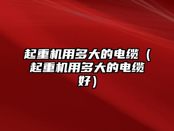 起重機用多大的電纜（起重機用多大的電纜好）