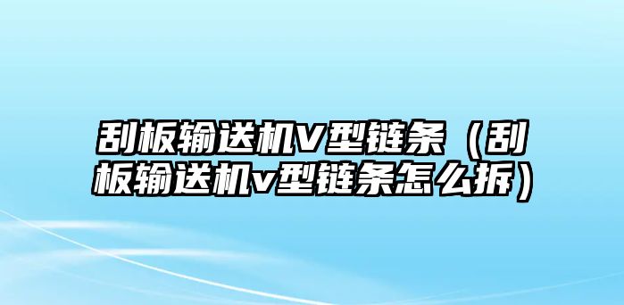 刮板輸送機(jī)V型鏈條（刮板輸送機(jī)v型鏈條怎么拆）