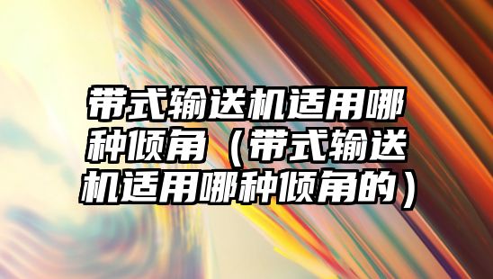 帶式輸送機(jī)適用哪種傾角（帶式輸送機(jī)適用哪種傾角的）