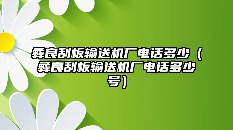 彝良刮板輸送機(jī)廠電話多少（彝良刮板輸送機(jī)廠電話多少號(hào)）