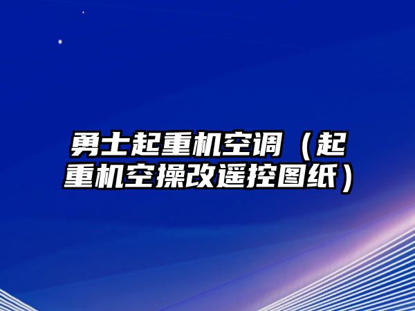 勇士起重機空調（起重機空操改遙控圖紙）