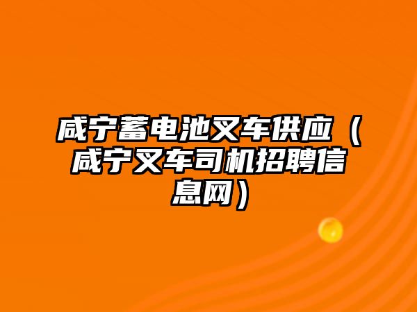 咸寧蓄電池叉車(chē)供應(yīng)（咸寧叉車(chē)司機(jī)招聘信息網(wǎng)）