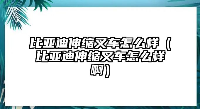 比亞迪伸縮叉車怎么樣（比亞迪伸縮叉車怎么樣啊）