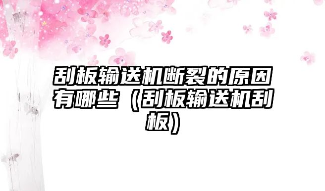 刮板輸送機(jī)斷裂的原因有哪些（刮板輸送機(jī)刮板）