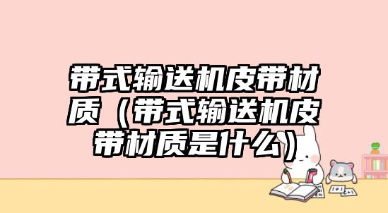 帶式輸送機(jī)皮帶材質(zhì)（帶式輸送機(jī)皮帶材質(zhì)是什么）