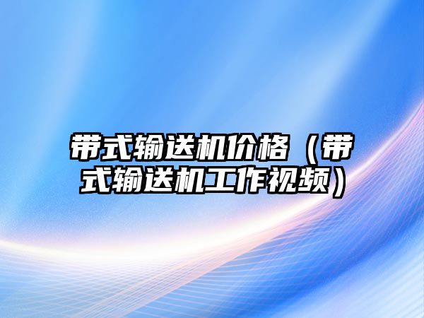 帶式輸送機價格（帶式輸送機工作視頻）