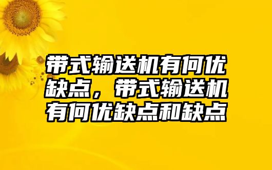 帶式輸送機(jī)有何優(yōu)缺點，帶式輸送機(jī)有何優(yōu)缺點和缺點