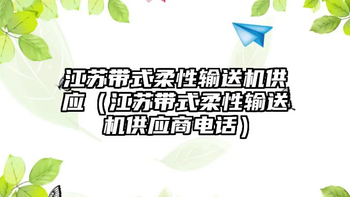 江蘇帶式柔性輸送機供應(yīng)（江蘇帶式柔性輸送機供應(yīng)商電話）