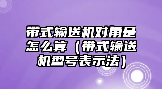 帶式輸送機對角是怎么算（帶式輸送機型號表示法）