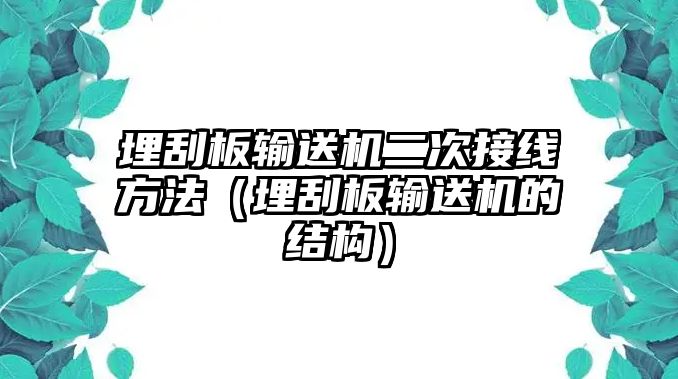 埋刮板輸送機二次接線方法（埋刮板輸送機的結(jié)構(gòu)）