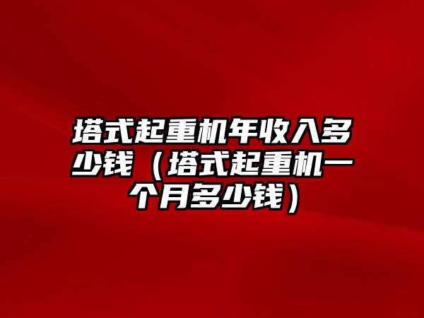 塔式起重機(jī)年收入多少錢（塔式起重機(jī)一個月多少錢）