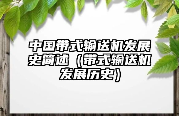 中國帶式輸送機(jī)發(fā)展史簡(jiǎn)述（帶式輸送機(jī)發(fā)展歷史）