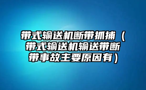 帶式輸送機(jī)斷帶抓捕（帶式輸送機(jī)輸送帶斷帶事故主要原因有）