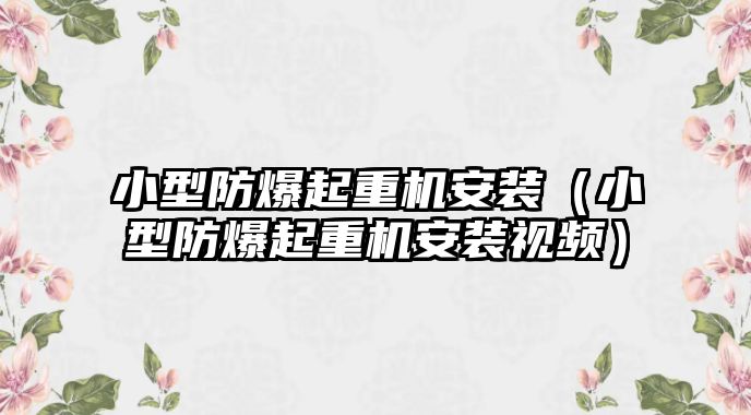 小型防爆起重機(jī)安裝（小型防爆起重機(jī)安裝視頻）