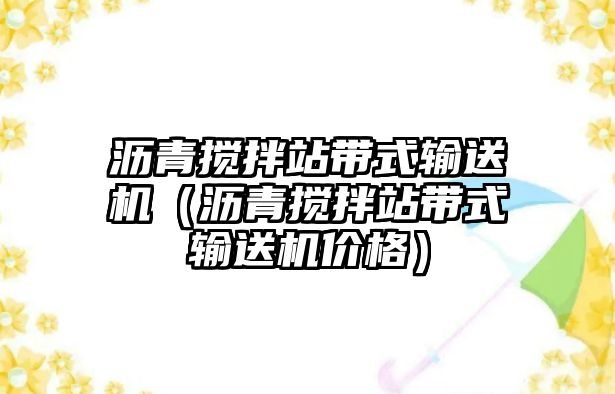 瀝青攪拌站帶式輸送機(jī)（瀝青攪拌站帶式輸送機(jī)價(jià)格）