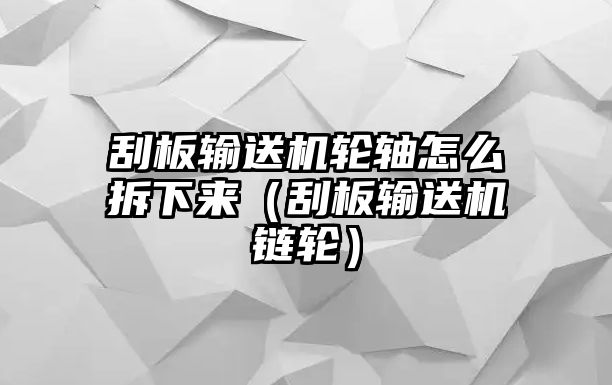 刮板輸送機(jī)輪軸怎么拆下來(lái)（刮板輸送機(jī)鏈輪）