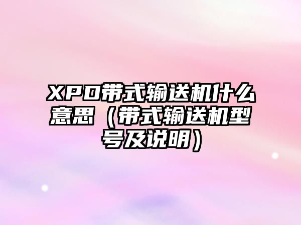 XPD帶式輸送機什么意思（帶式輸送機型號及說明）