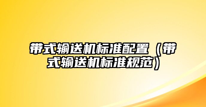 帶式輸送機標(biāo)準配置（帶式輸送機標(biāo)準規(guī)范）