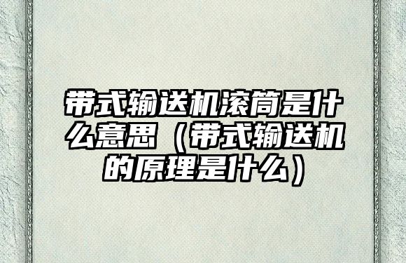 帶式輸送機(jī)滾筒是什么意思（帶式輸送機(jī)的原理是什么）