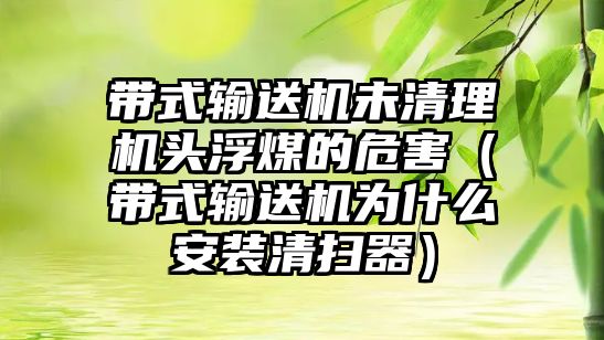 帶式輸送機未清理機頭浮煤的危害（帶式輸送機為什么安裝清掃器）