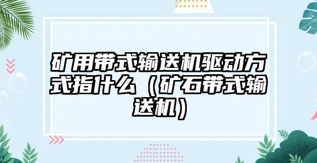 礦用帶式輸送機(jī)驅(qū)動(dòng)方式指什么（礦石帶式輸送機(jī)）