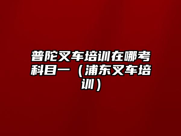 普陀叉車培訓在哪考科目一（浦東叉車培訓）