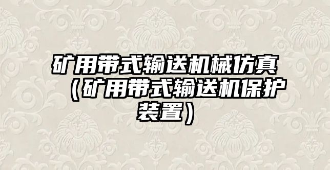 礦用帶式輸送機(jī)械仿真（礦用帶式輸送機(jī)保護(hù)裝置）