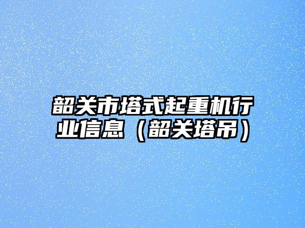 韶關(guān)市塔式起重機行業(yè)信息（韶關(guān)塔吊）