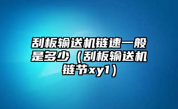 刮板輸送機鏈速一般是多少（刮板輸送機鏈節(jié)xy1）