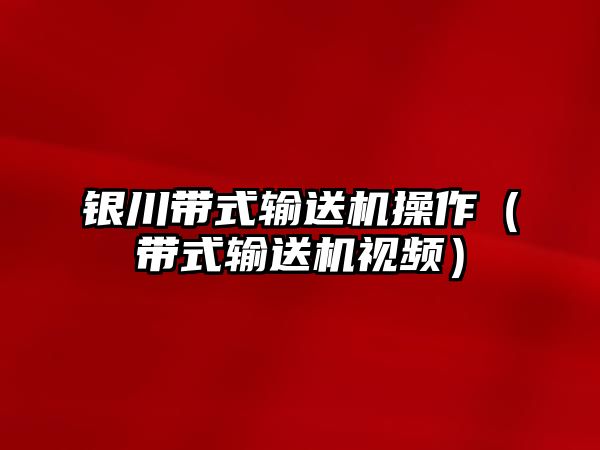 銀川帶式輸送機操作（帶式輸送機視頻）