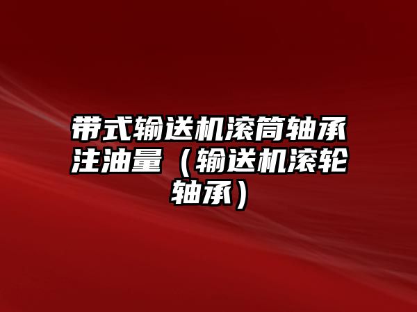 帶式輸送機(jī)滾筒軸承注油量（輸送機(jī)滾輪軸承）