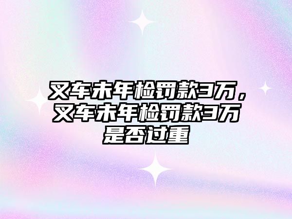 叉車未年檢罰款3萬，叉車未年檢罰款3萬是否過重