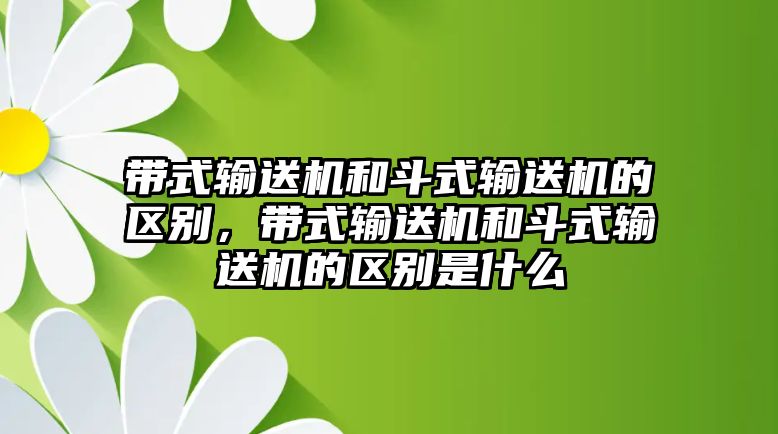 帶式輸送機(jī)和斗式輸送機(jī)的區(qū)別，帶式輸送機(jī)和斗式輸送機(jī)的區(qū)別是什么