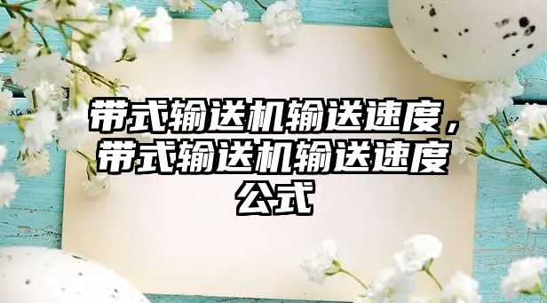 帶式輸送機輸送速度，帶式輸送機輸送速度公式