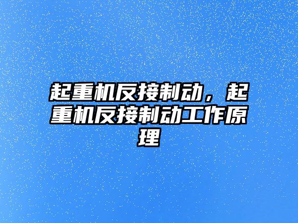 起重機反接制動，起重機反接制動工作原理