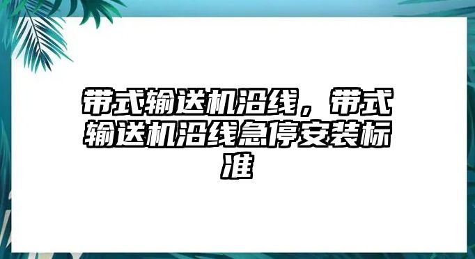 帶式輸送機(jī)沿線，帶式輸送機(jī)沿線急停安裝標(biāo)準(zhǔn)