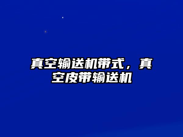 真空輸送機(jī)帶式，真空皮帶輸送機(jī)