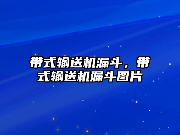 帶式輸送機漏斗，帶式輸送機漏斗圖片