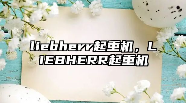 liebherr起重機(jī)，LIEBHERR起重機(jī)