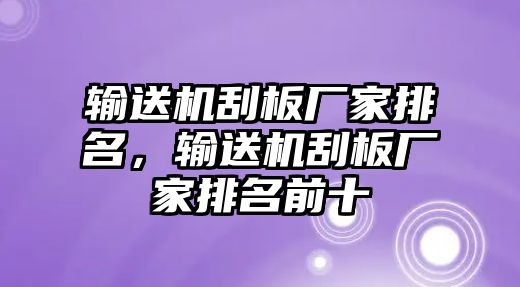 輸送機刮板廠家排名，輸送機刮板廠家排名前十