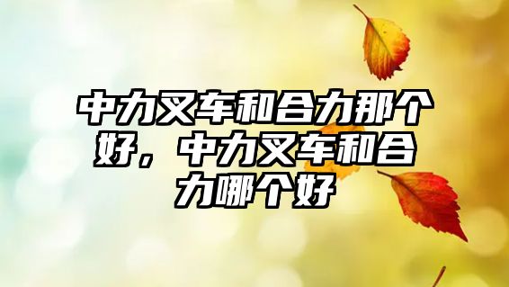 中力叉車(chē)和合力那個(gè)好，中力叉車(chē)和合力哪個(gè)好