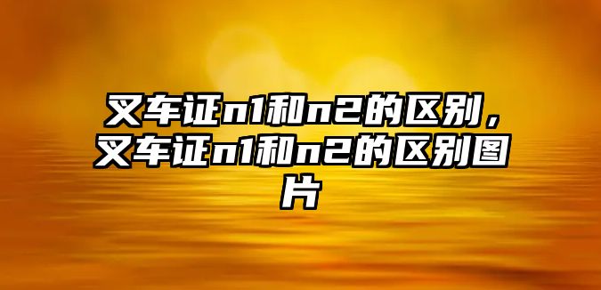 叉車證n1和n2的區(qū)別，叉車證n1和n2的區(qū)別圖片