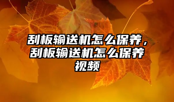 刮板輸送機怎么保養(yǎng)，刮板輸送機怎么保養(yǎng)視頻