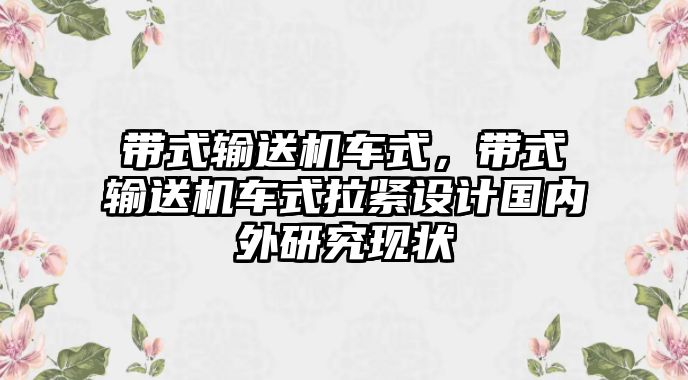 帶式輸送機車式，帶式輸送機車式拉緊設(shè)計國內(nèi)外研究現(xiàn)狀