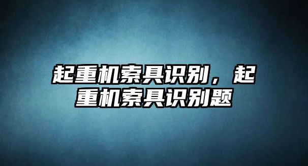 起重機(jī)索具識(shí)別，起重機(jī)索具識(shí)別題