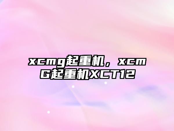 xcmg起重機，xcmG起重機XCT12