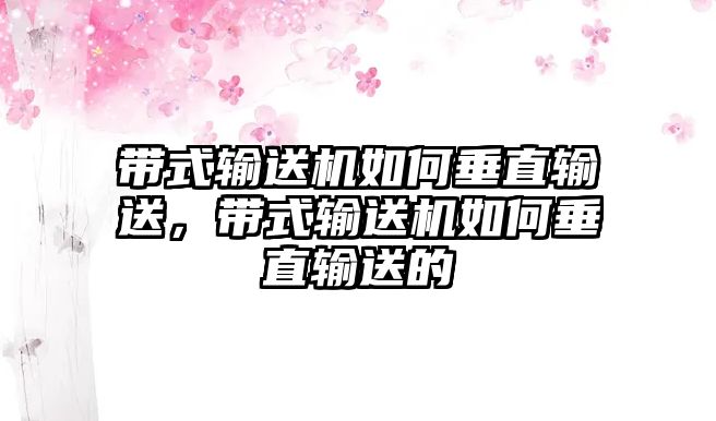 帶式輸送機如何垂直輸送，帶式輸送機如何垂直輸送的